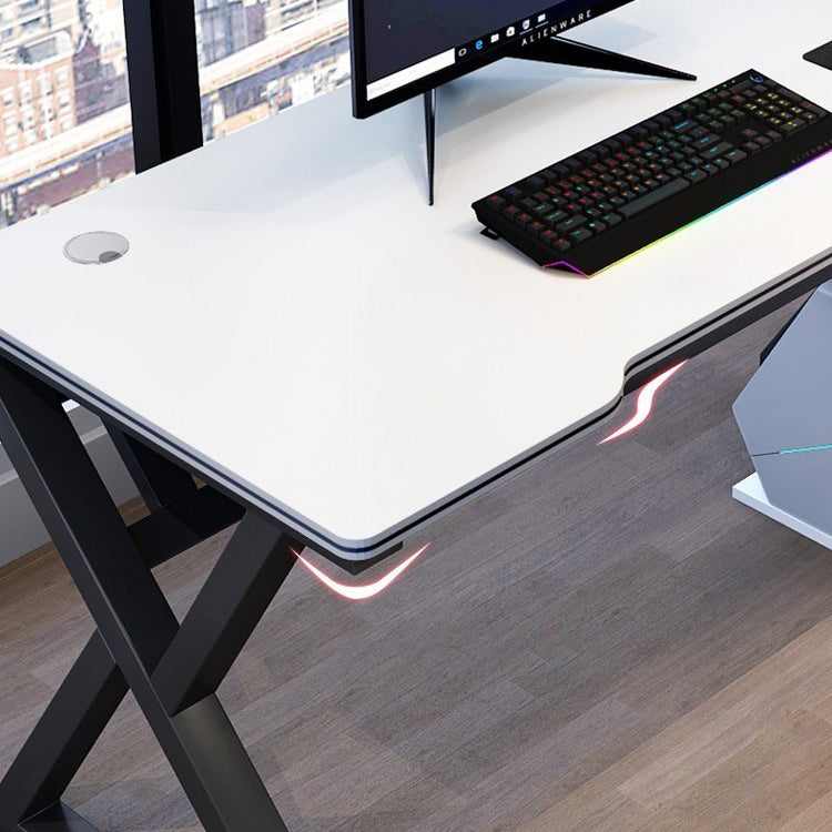 Manufactured Wood Top Computer Desk Industrial Steel Base Desk with Cable Management Clearhalo 'furn' 'furn_office_desk' 'Furniture' 'Office Desks' 'Office Furniture' 'office_desk' 5591258