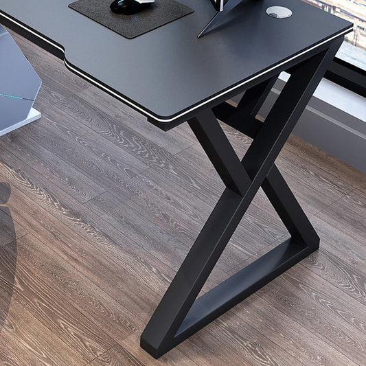 Manufactured Wood Top Computer Desk Industrial Steel Base Desk with Cable Management Clearhalo 'furn' 'furn_office_desk' 'Furniture' 'Office Desks' 'Office Furniture' 'office_desk' 5591260