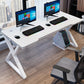 Manufactured Wood Top Computer Desk Industrial Steel Base Desk with Cable Management 63"L x 23.6"W x 29.5"H White White Clearhalo 'furn' 'furn_office_desk' 'Furniture' 'Office Desks' 'Office Furniture' 'office_desk' 5591264