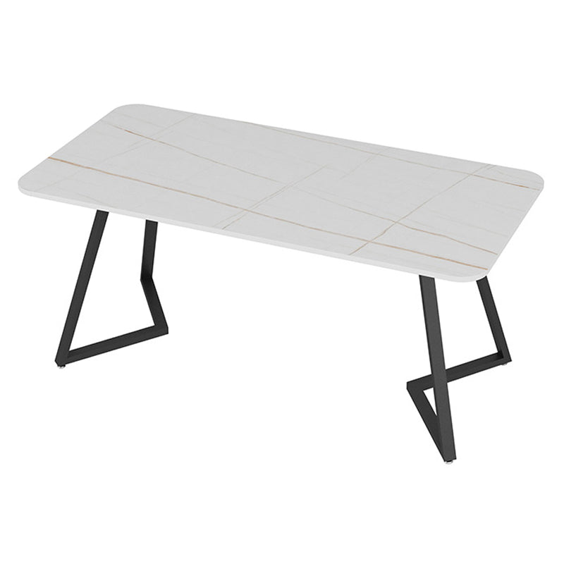 長方形の工業用ライティングデスク焼結ストーントップブラックベースデスク