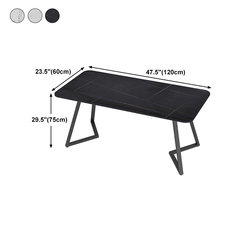 長方形の工業用ライティングデスク焼結ストーントップブラックベースデスク