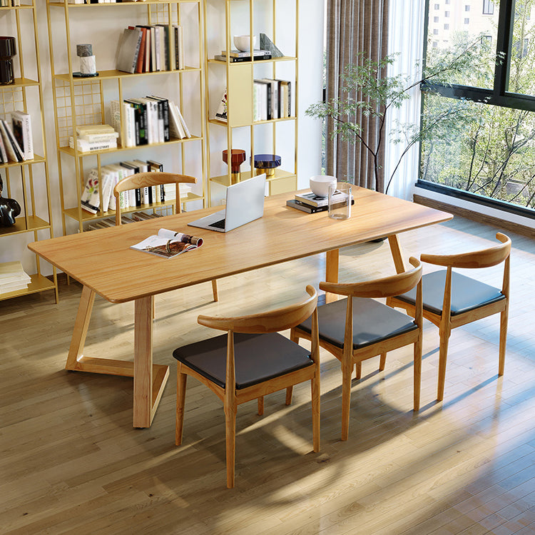 Modern Style Sled Office Desk Rectangular Solid Wood Writing Desk 70.9"L x 31.5"W x 29.5"H Clearhalo 'furn' 'furn_office_desk' 'Furniture' 'Office Desks' 'Office Furniture' 'office_desk' 5591411