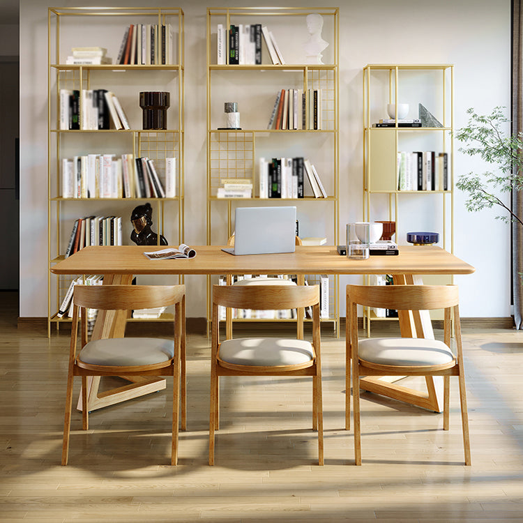 Modern Style Sled Office Desk Rectangular Solid Wood Writing Desk Clearhalo 'furn' 'furn_office_desk' 'Furniture' 'Office Desks' 'Office Furniture' 'office_desk' 5591420