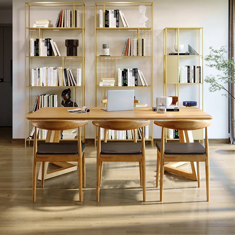 Modern Style Sled Office Desk Rectangular Solid Wood Writing Desk Clearhalo 'furn' 'furn_office_desk' 'Furniture' 'Office Desks' 'Office Furniture' 'office_desk' 5591422