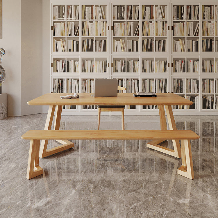 Modern Style Sled Office Desk Rectangular Solid Wood Writing Desk Clearhalo 'furn' 'furn_office_desk' 'Furniture' 'Office Desks' 'Office Furniture' 'office_desk' 5591423