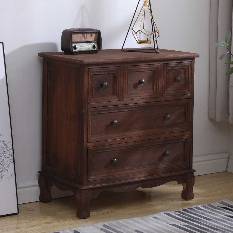 Nautical Matte Finish Storage Chest Solid Wood Bedroom Dresser 23.5"L x 14"W x 25"H Coffee Clearhalo 'Bedroom Furniture' 'Dressers & Chests' 'dressers_chests' 'furn' 'furn_dressers_chests' 'Furniture' 5591448