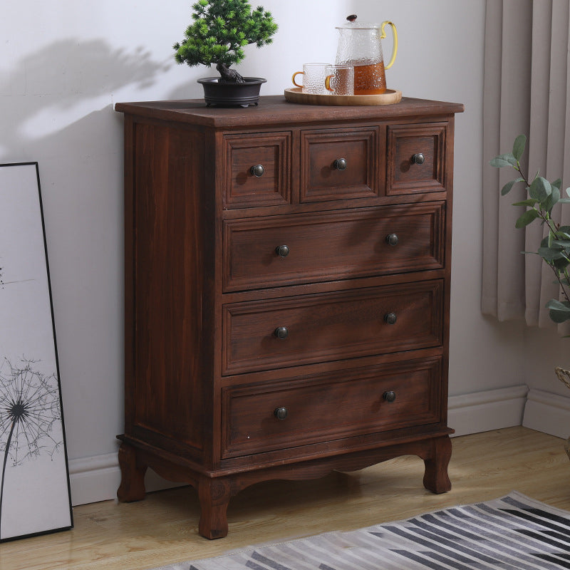 Nautical Matte Finish Storage Chest Solid Wood Bedroom Dresser 24"L x 14"W x 31"H Coffee Clearhalo 'Bedroom Furniture' 'Dressers & Chests' 'dressers_chests' 'furn' 'furn_dressers_chests' 'Furniture' 5591455