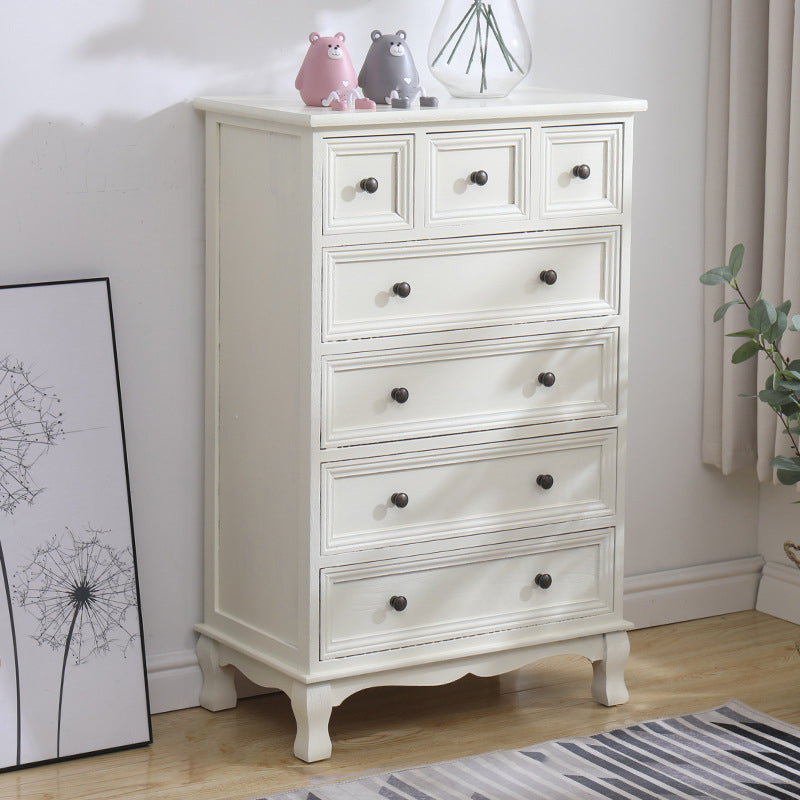 Nautical Matte Finish Storage Chest Solid Wood Bedroom Dresser 23.6"L x 13.8"W x 37.4"H Ivory Clearhalo 'Bedroom Furniture' 'Dressers & Chests' 'dressers_chests' 'furn' 'furn_dressers_chests' 'Furniture' 5591464
