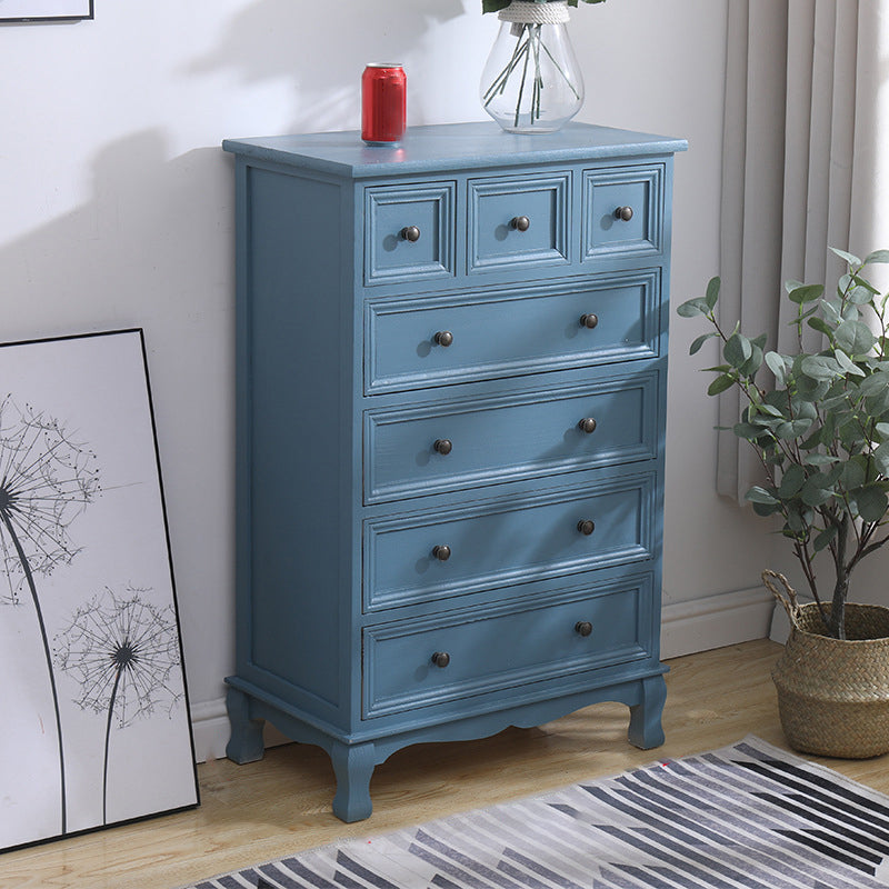 Nautical Matte Finish Storage Chest Solid Wood Bedroom Dresser 23.6"L x 13.8"W x 37.4"H Gray Blue Clearhalo 'Bedroom Furniture' 'Dressers & Chests' 'dressers_chests' 'furn' 'furn_dressers_chests' 'Furniture' 5591469