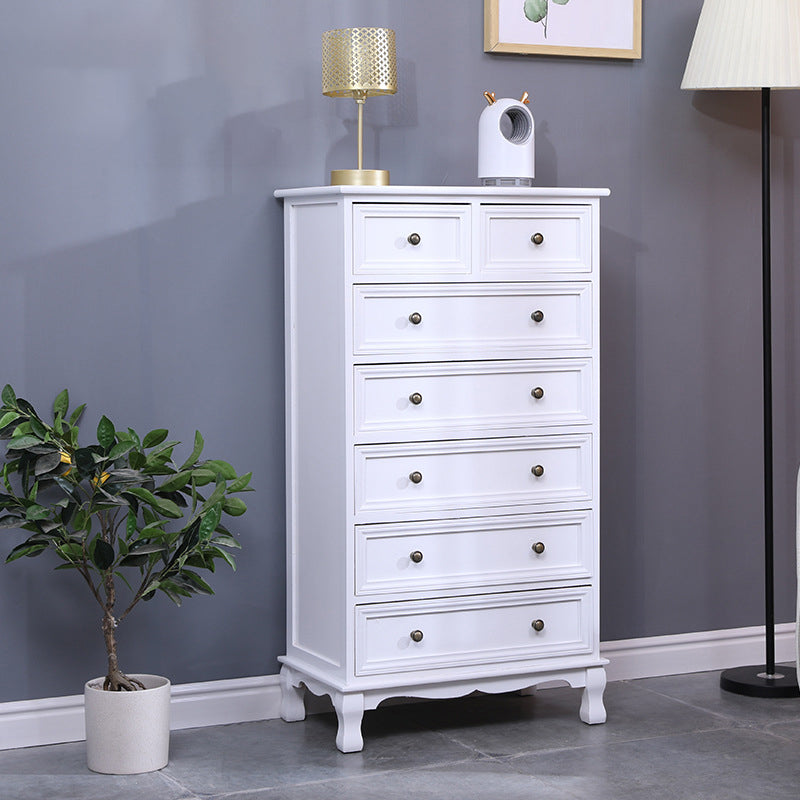 Nautical Matte Finish Storage Chest Solid Wood Bedroom Dresser 24"L x 14"W x 43"H White Clearhalo 'Bedroom Furniture' 'Dressers & Chests' 'dressers_chests' 'furn' 'furn_dressers_chests' 'Furniture' 5591471