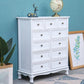 Nautical Matte Finish Storage Chest Solid Wood Bedroom Dresser