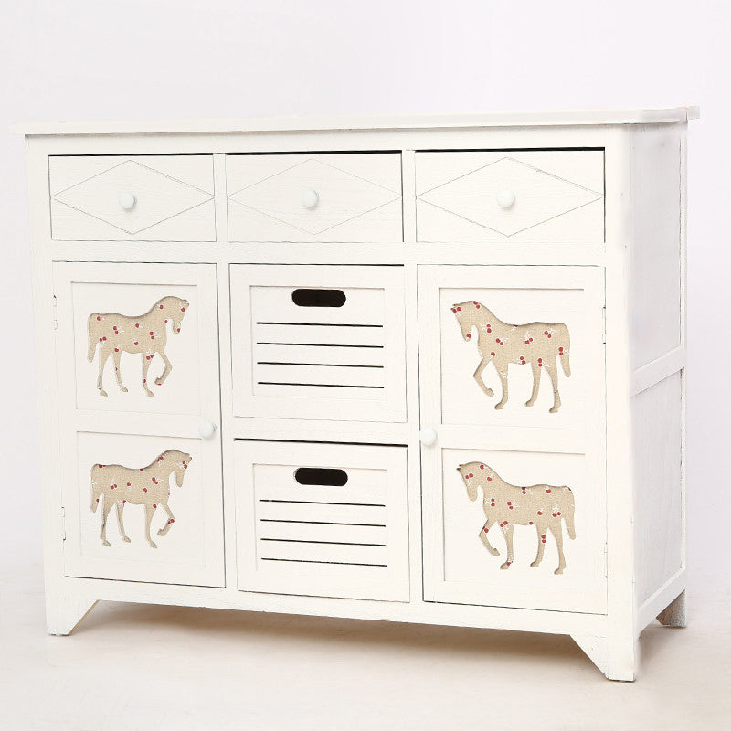 Nautische matte Oberfläche Aufbewahrungstruhe Massivholz Schlafzimmer Kommode