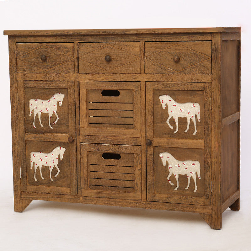 Rangement de rangement finale mate nautique commode de chambre en bois massif