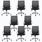 Black Mesh Office Chair Plastic Frame Desk Chair with Wheels White 8 Piece Set Clearhalo 'furn' 'furn_office_chair' 'Furniture' 'Office Chairs' 'Office Furniture' 'office_chair' 5591532