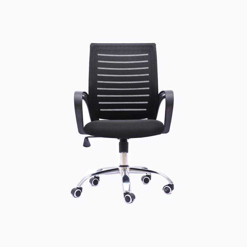 Black Mesh Office Chair Plastic Frame Desk Chair with Wheels Black 1 Piece Clearhalo 'furn' 'furn_office_chair' 'Furniture' 'Office Chairs' 'Office Furniture' 'office_chair' 5591534