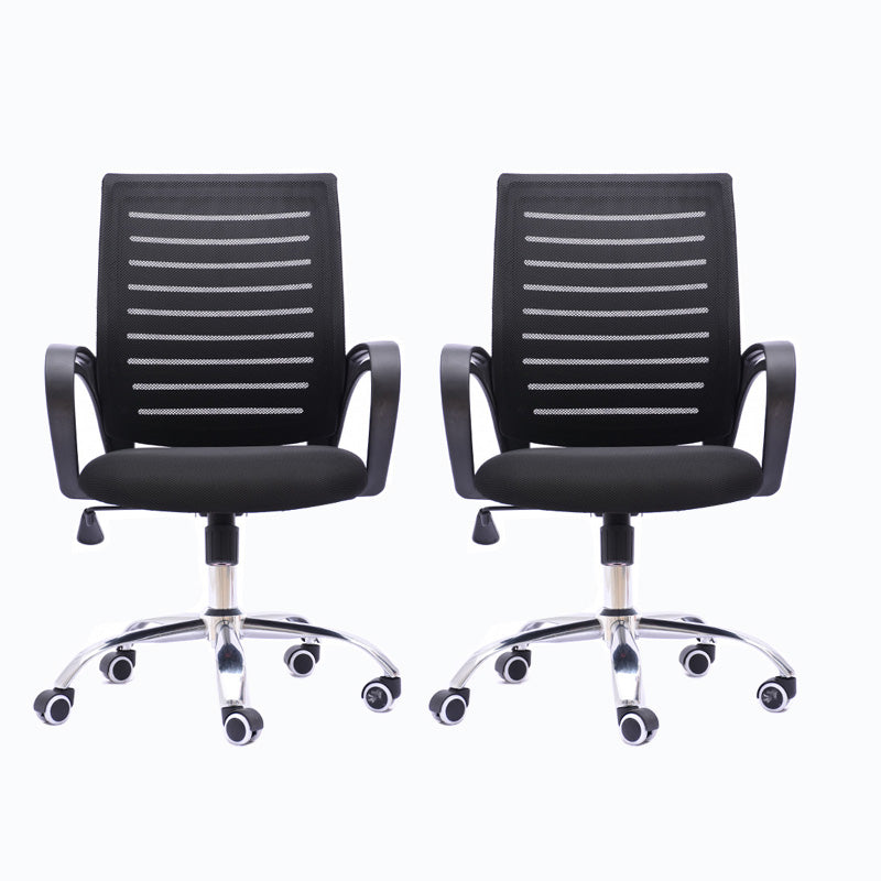 Black Mesh Office Chair Plastic Frame Desk Chair with Wheels Black 2 Piece Set Clearhalo 'furn' 'furn_office_chair' 'Furniture' 'Office Chairs' 'Office Furniture' 'office_chair' 5591535