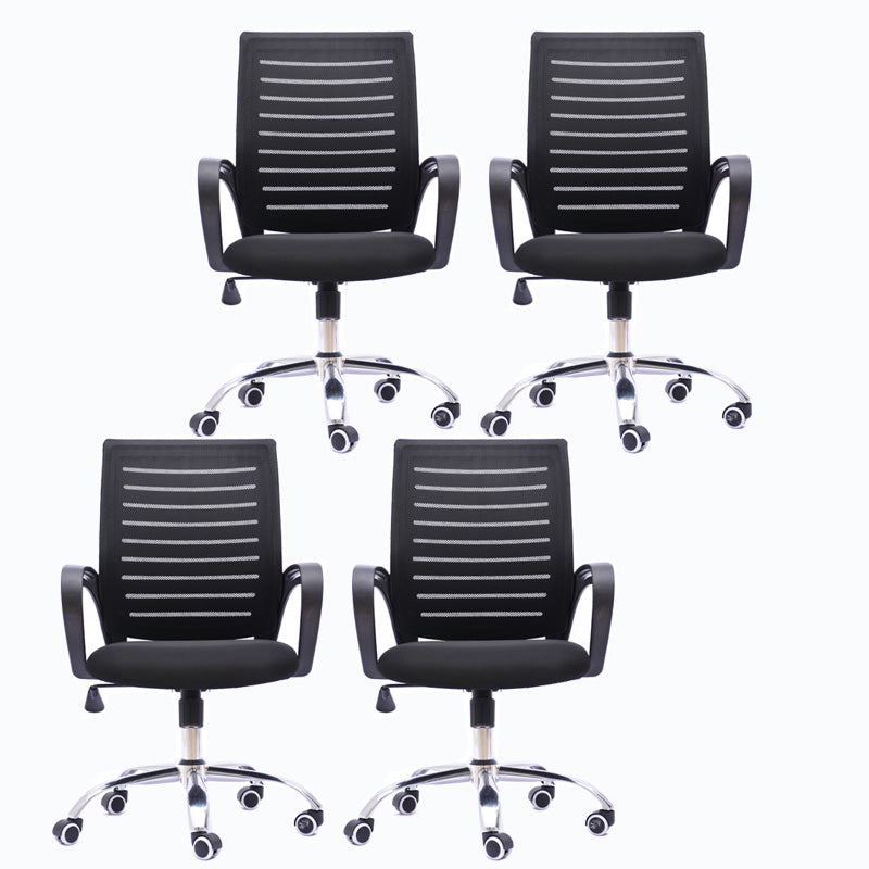 Black Mesh Office Chair Plastic Frame Desk Chair with Wheels Black 4 Piece Set Clearhalo 'furn' 'furn_office_chair' 'Furniture' 'Office Chairs' 'Office Furniture' 'office_chair' 5591538