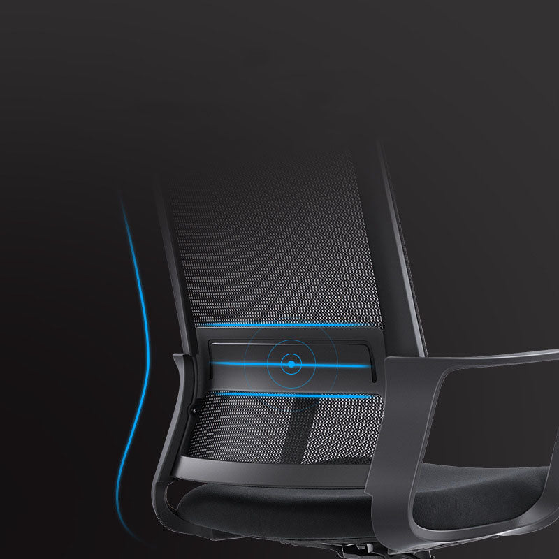 Black Mesh Office Chair Home Rotatable Desk Chair with Wheels Clearhalo 'furn' 'furn_office_chair' 'Furniture' 'Office Chairs' 'Office Furniture' 'office_chair' 5591559