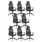 Black Mesh Office Chair Home Rotatable Desk Chair with Wheels 8 Piece Set Casters Included With Headrest Clearhalo 'furn' 'furn_office_chair' 'Furniture' 'Office Chairs' 'Office Furniture' 'office_chair' 5591566