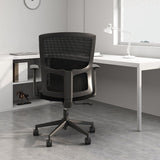 Black Mesh Rotatable Office Chair Height Adjustable Desk Chair with Wheels