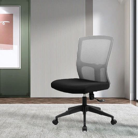 Sedia da ufficio rotabile in maglia nera sedia da scrivania regolabile con ruote