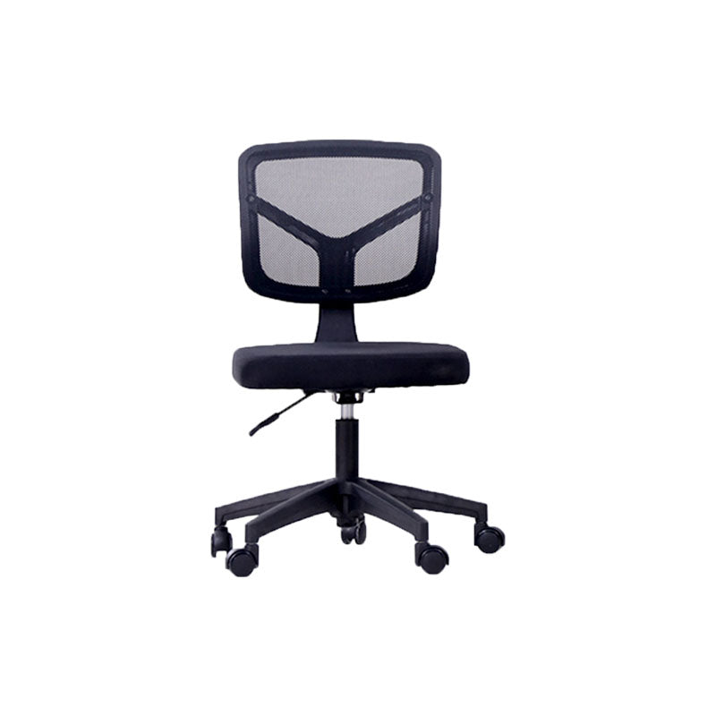 Rotatable Mesh Office Chair Nylon Frame Armless Desk Chair with Wheels