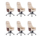Rotatable Office Chair Metal Frame Leather Desk Chair for Home and Office