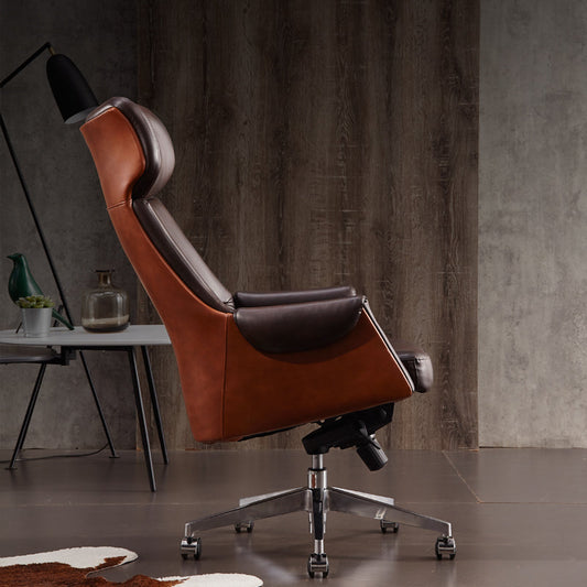 ハイバックマネージャーチェアメタルフレーム回転可能な布張りのオフィスチェア