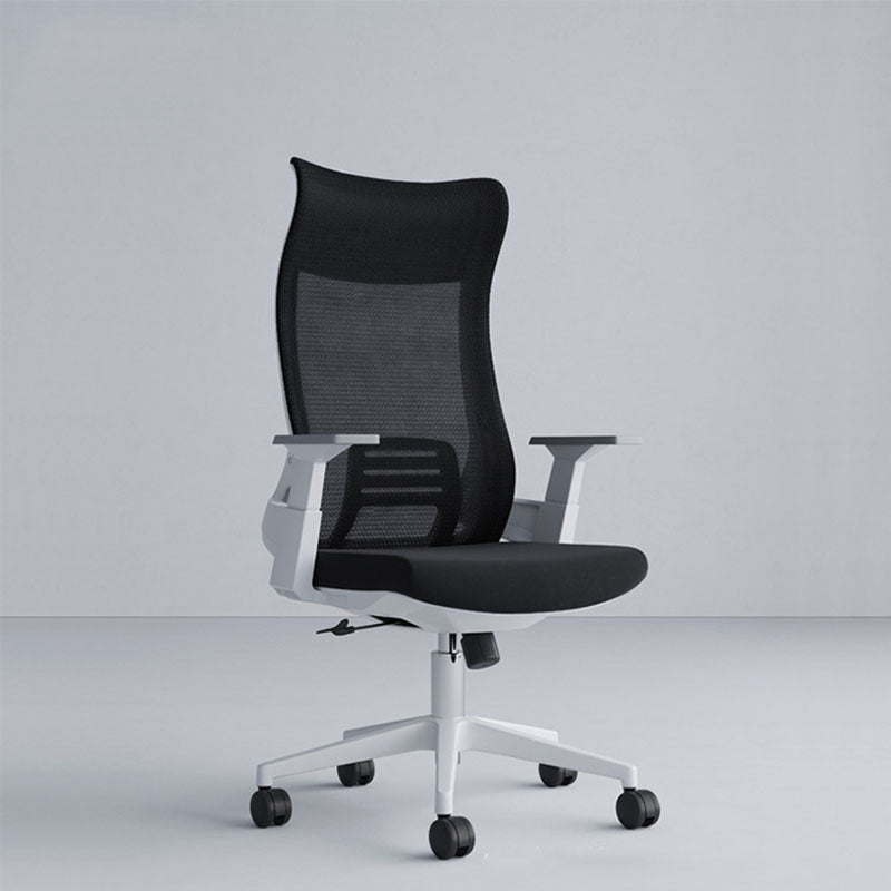 Black High Back Task Chair Nylon Frame Rotatable Mesh Office Chair Clearhalo 'furn' 'furn_office_chair' 'Furniture' 'Office Chairs' 'Office Furniture' 'office_chair' 5591805