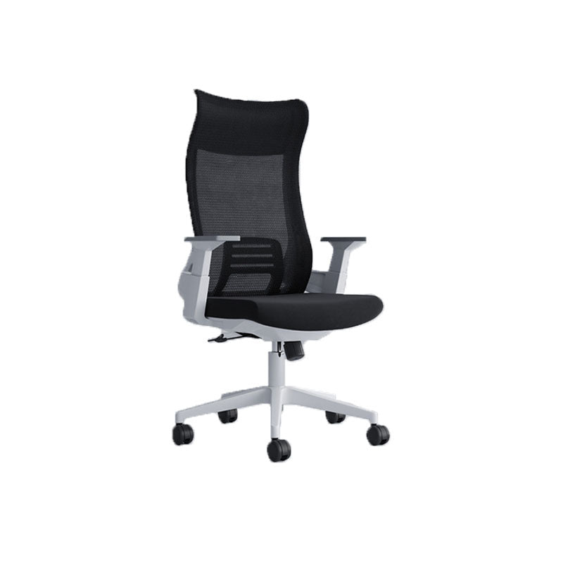 Black High Back Task Chair Nylon Frame Rotatable Mesh Office Chair 1 Piece White Clearhalo 'furn' 'furn_office_chair' 'Furniture' 'Office Chairs' 'Office Furniture' 'office_chair' 5591806