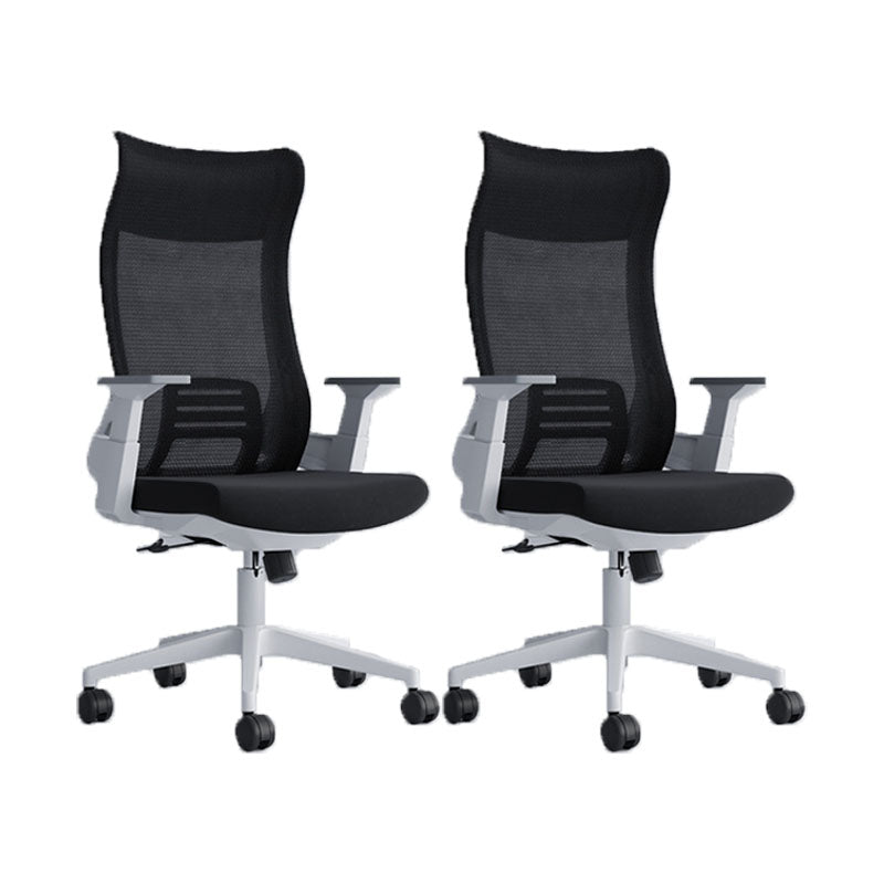 Black High Back Task Chair Nylon Frame Rotatable Mesh Office Chair 2 Piece Set White Clearhalo 'furn' 'furn_office_chair' 'Furniture' 'Office Chairs' 'Office Furniture' 'office_chair' 5591808