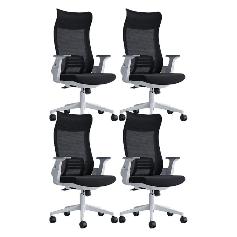 Black High Back Task Chair Nylon Frame Rotatable Mesh Office Chair 4 Piece Set White Clearhalo 'furn' 'furn_office_chair' 'Furniture' 'Office Chairs' 'Office Furniture' 'office_chair' 5591809