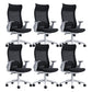 Black High Back Task Chair Nylon Frame Rotatable Mesh Office Chair 6 Piece Set White Clearhalo 'furn' 'furn_office_chair' 'Furniture' 'Office Chairs' 'Office Furniture' 'office_chair' 5591812