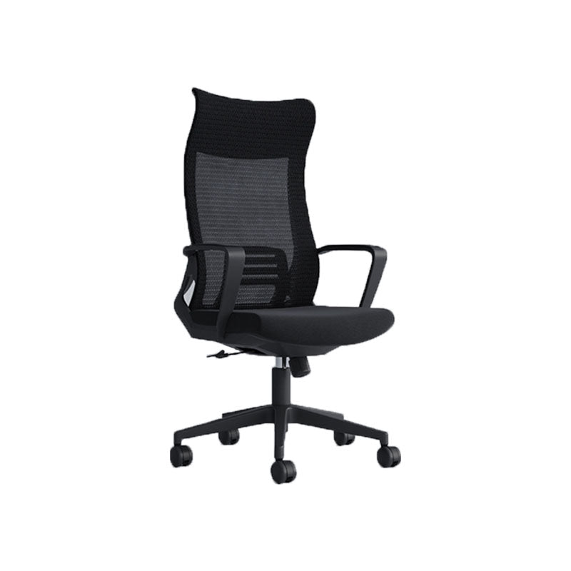 Black High Back Task Chair Nylon Frame Rotatable Mesh Office Chair 1 Piece Black Clearhalo 'furn' 'furn_office_chair' 'Furniture' 'Office Chairs' 'Office Furniture' 'office_chair' 5591815