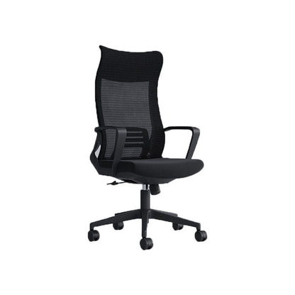 Black High Back Task Chair Nylon Frame Rotatable Mesh Office Chair 1 Piece Black Clearhalo 'furn' 'furn_office_chair' 'Furniture' 'Office Chairs' 'Office Furniture' 'office_chair' 5591815