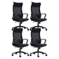 Black High Back Task Chair Nylon Frame Rotatable Mesh Office Chair 4 Piece Set Black Clearhalo 'furn' 'furn_office_chair' 'Furniture' 'Office Chairs' 'Office Furniture' 'office_chair' 5591819