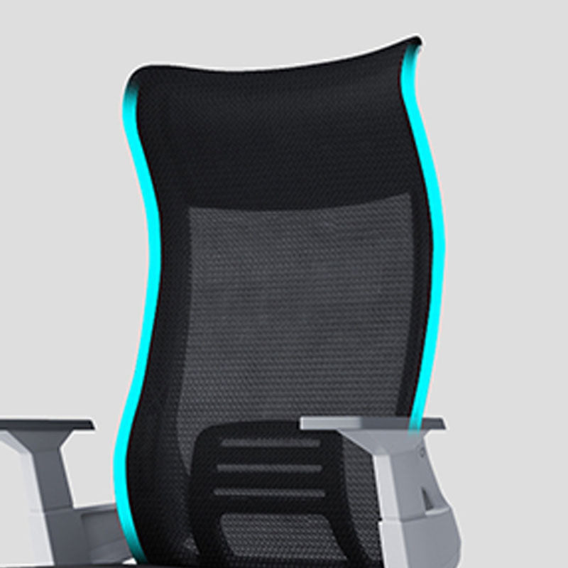 Black High Back Task Chair Nylon Frame Rotatable Mesh Office Chair Clearhalo 'furn' 'furn_office_chair' 'Furniture' 'Office Chairs' 'Office Furniture' 'office_chair' 5591820