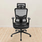 Chaise de bureau rotative en maille avec dossier haut noir, chaise de travail avec roulettes