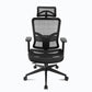Chaise de bureau rotative en maille avec dossier haut noir, chaise de travail avec roulettes