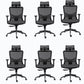 Chaise de bureau rotative en maille avec dossier haut noir, chaise de travail avec roulettes