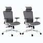 Chaise de bureau rotative en maille avec dossier haut noir, chaise de travail avec roulettes