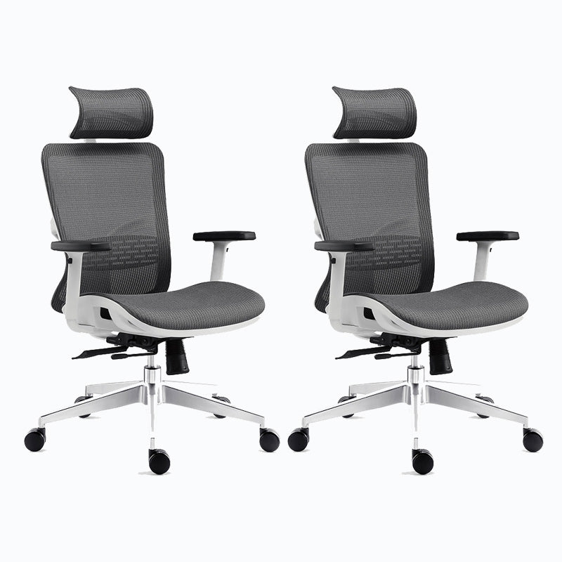 Chaise de bureau rotative en maille avec dossier haut noir, chaise de travail avec roulettes
