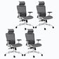 Chaise de bureau rotative en maille avec dossier haut noir, chaise de travail avec roulettes
