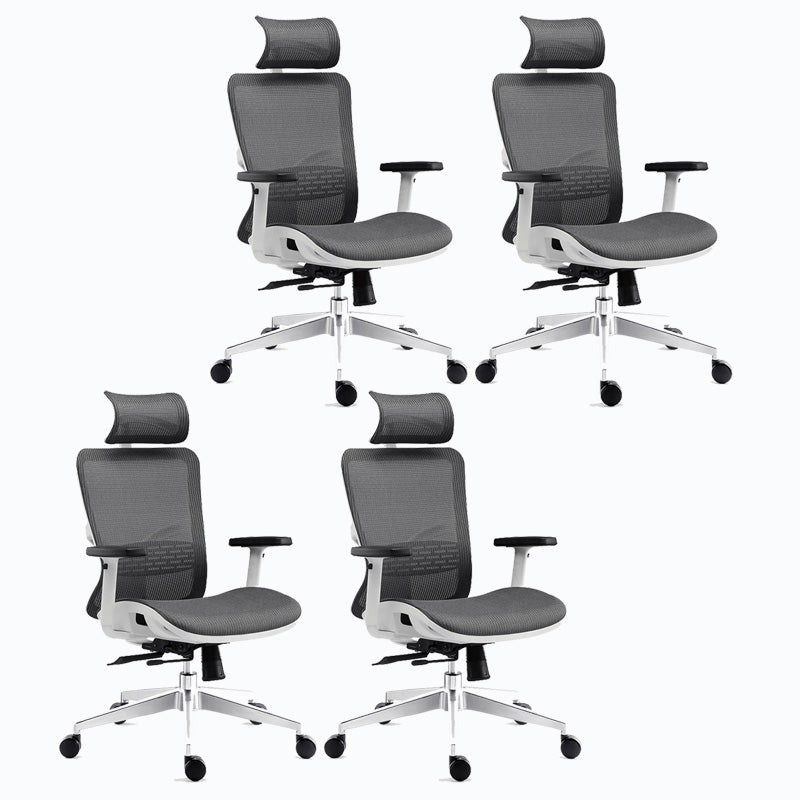 Chaise de bureau rotative en maille avec dossier haut noir, chaise de travail avec roulettes