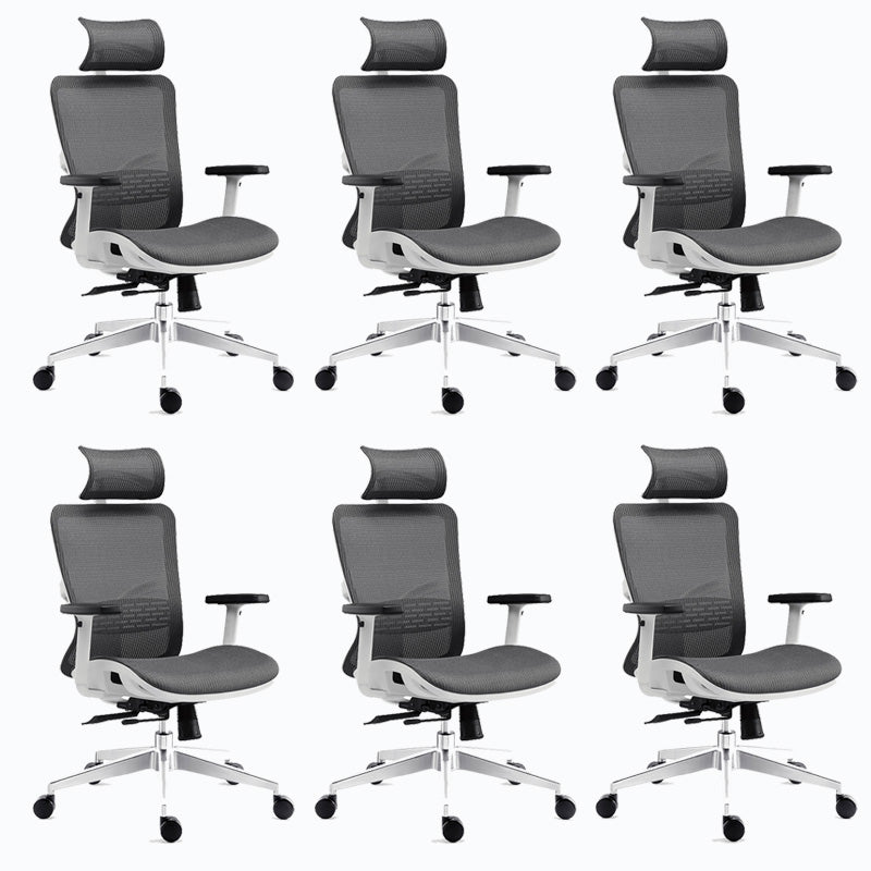 Chaise de bureau rotative en maille avec dossier haut noir, chaise de travail avec roulettes