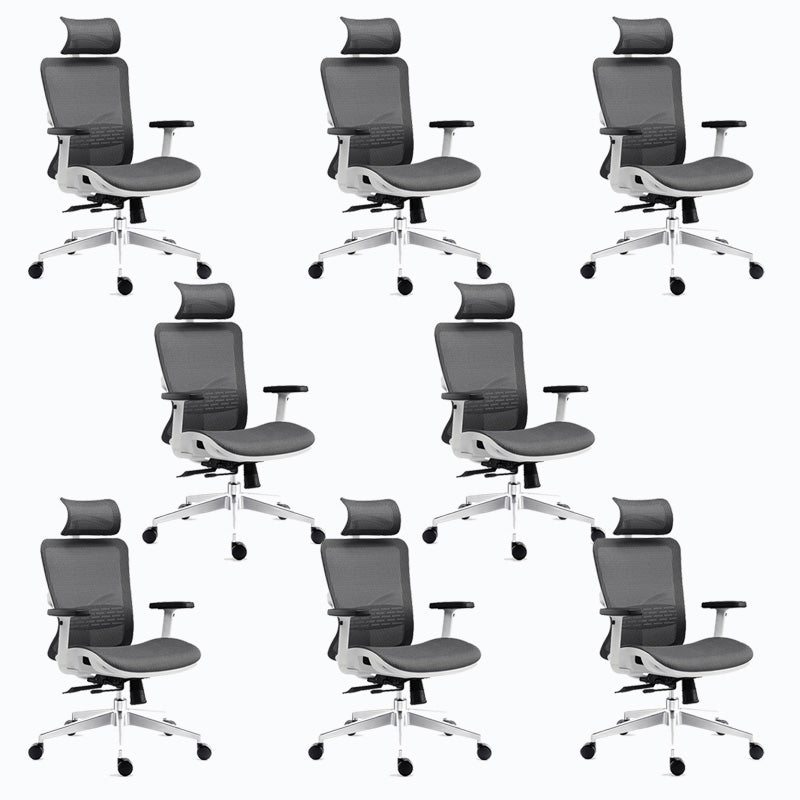 Chaise de bureau rotative en maille avec dossier haut noir, chaise de travail avec roulettes
