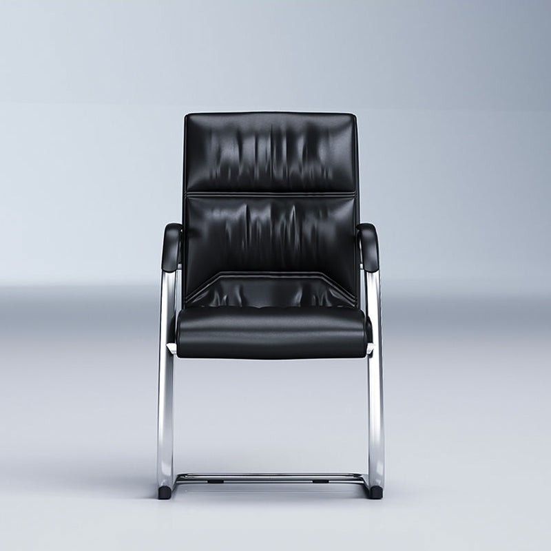 Sedia dell'attività posteriore medio sedia da ufficio a braccio fisso nero / arancione con base di metallo