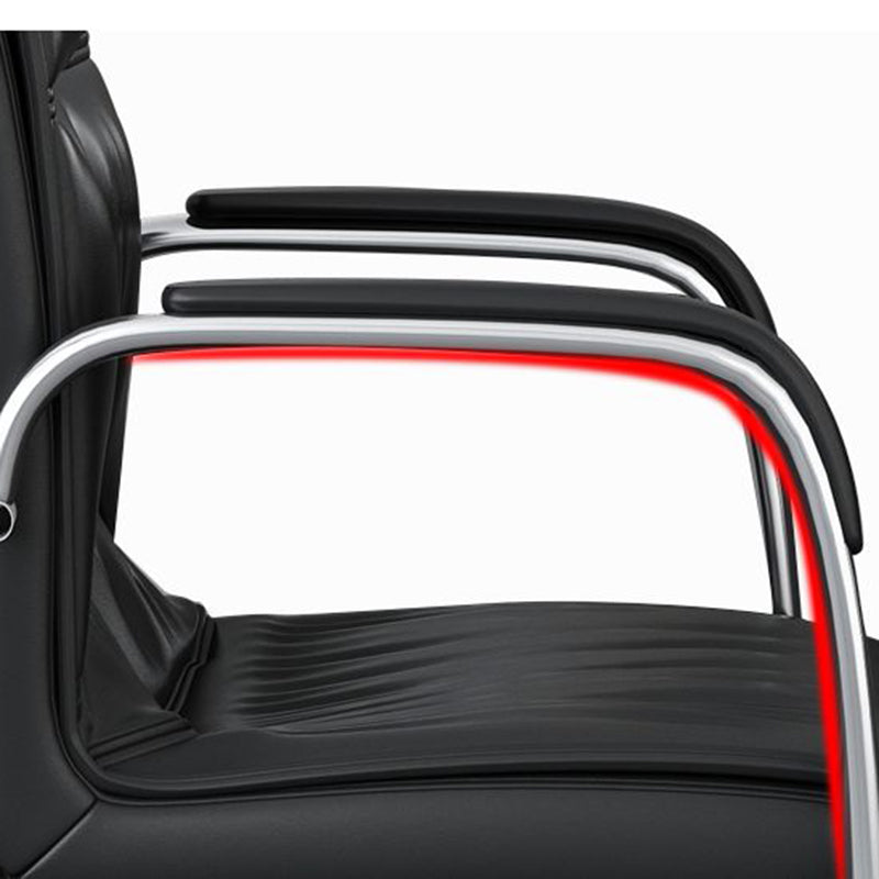 Mid Back Task Stuhl Black / Orange fester Arm Office Stuhl mit Metallbasis