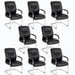 Mid Back Task Chair Black Leather Fixed Arm Office Chair with Steel Base 8 Piece Set Clearhalo 'furn' 'furn_office_chair' 'Furniture' 'Office Chairs' 'Office Furniture' 'office_chair' 5591928