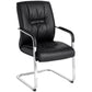 Mid Back Task Chair Black Leather Fixed Arm Office Chair with Steel Base Clearhalo 'furn' 'furn_office_chair' 'Furniture' 'Office Chairs' 'Office Furniture' 'office_chair' 5591929
